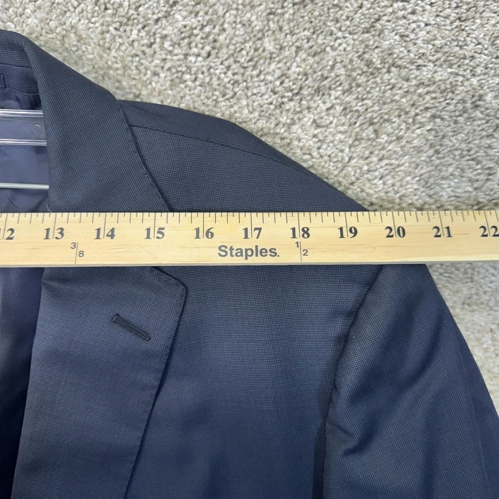 Ermenegildo Zegna Richards Blazer Mens 44 Navy Blue Micro-weave